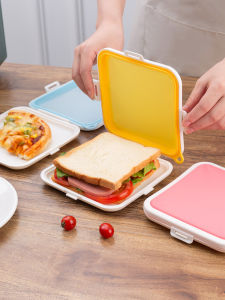 Toast Sandwich Lunch Box Student Office Worker Portable Silicone Food Preservation Microwave Heated Lunch Box