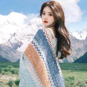 Áo Khoác Ngoài Cho Nữ Mùa Đông Dệt Kim Dệt Kim Dài Hình Chữ V Trang Trí Trang Phục Du Lịch Phong Cách Dân Tộc Lijiang