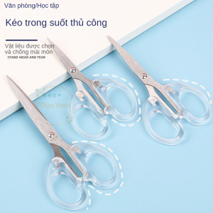 Kéo Cắt Giấy Cán Cầm Trong Suốt Kiểu Dáng Xinh Xắn Tiện Dụng