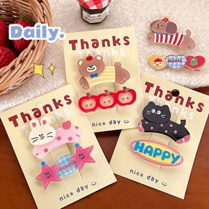 Cute Acrylic Pet Hair Clips Gift Reward Elegant Cartoon Furry Forehead Clip Cute Set Fashionable Hair Accessories
