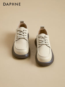 Daphne Flat Loafers Womens New 2025 Comfortable Soft Bottom Bean Shoes British Style Small Leather Single Shoes Fashionable