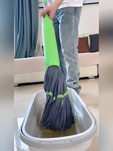 { NY ACC } Alat Pel Lantai Peras Putar Otomatis Mikrofiber / Automatic Bamboo Twist Mop