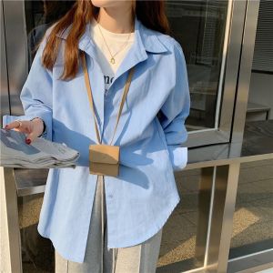 เรียบหรู แขนยาวสีน้ําเงิน สไตล์ฝรั่งเศส เสื้อ ดีไซน์ Sensation เฉพาะกลุ่ม ฤดูใบไม้ร่วง ฤดูหนาว Professional ผู้หญิง หวาน ทันสมัย ท็อป