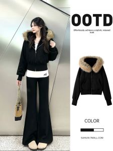 SUHUIQIAN | Warm Padded Hooded Sweatshirt Jacket