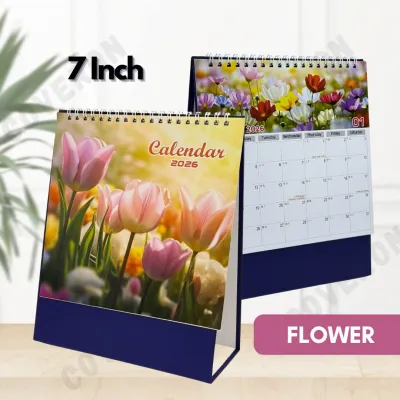 7” Desk Calendar 2026 | Table Calendar 2026 | Kalendar Meja