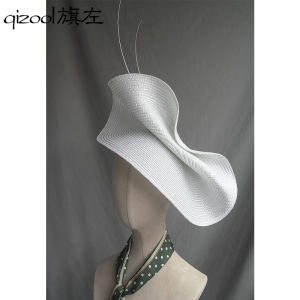 Elegant White Hairband Headwear Art Photography Fashion Show Styling Hair Accessory Simple British Formal Style Wedding
