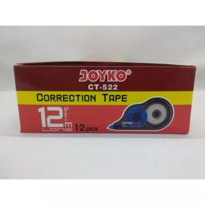 1 Box JOYKO CORREECTION TAPE CT - 522 / TIPE X KERTAS PANJANG 12 m
