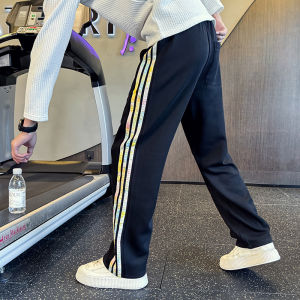 Quần Nỉ Kẻ Sọc Nam Ống Đứng Thể Thao Cao Cấp Thời Trang Xuân Thu Quần Dài Thường Ngày Mới Hợp Thời Trang Quần Nam