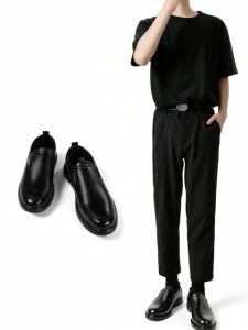 Warrior | Business Casual Easy-on Leather Shoes for Men Soft Sole Black