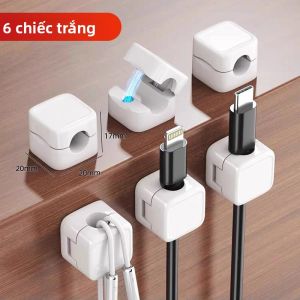 Dụng Cụ Sắp Xếp Cáp Từ Tính Để Bàn Hộp Đựng Cáp Dữ Liệu Điện Thoại Di Động Thiết Bị Cố Định Cáp Kẹp Cáp Móc Và Chốt Cho Cáp Sạc
