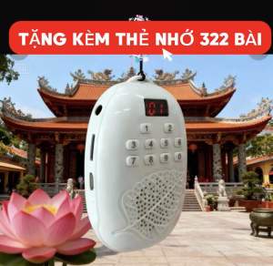 MÁY NIỆM PHẬT HÌNH GIỌT NƯỚC LÁ BỒ ĐỀ TẶNG THẺ NHỚ 322 BÀI KINH PHÁP NIỆM PHẬT GIÁ RẺ.