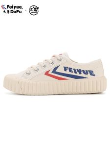 Feiyue Womens Shoes Canvas Shoes Dafu Feiyue Flagship Store Retro Casual Board Shoes Biscuit Shape Shoes Trendy Lightweight Cloth Shoes