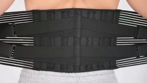 Breathable Compression Lumbar Support Belt for Lower Back Strain Pain Relief with 6 Stays Anti-skid Waist Support Back Spine Brace