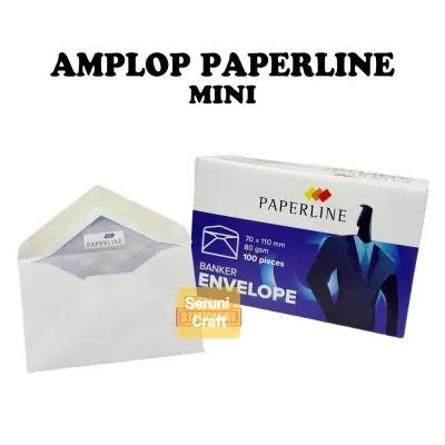 Amplop paperline mini per box isi 100pcs / amplop kertas mini putih polos