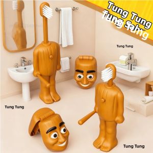 Brainrot Tung Sahur Bàn Chải Đánh Răng Trẻ Em Hình Hoạt Hình Bàn Chải Đánh Răng Du Lịch Di Động Dành Cho Trẻ Em Từ 6-12 Tuổi Tượng Nhỏ Giả Tưởng