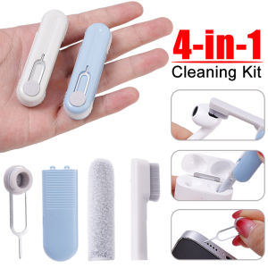 4-in-1 Portable Cleaning Kit for Computer Keyboard iPad Phone Airpods 3 2 1 Pro Wireless Earbuds  Cleaner Brush Tools SIM Card Holder Removal Needle for Phone