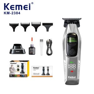 Kemei | KEMEI Km-2384 Mens Hair Cutter Brushless 8000RPM Motor Powerful 2500mAh Charging Dock Quality Salon Beard Trimmer CE Supplier