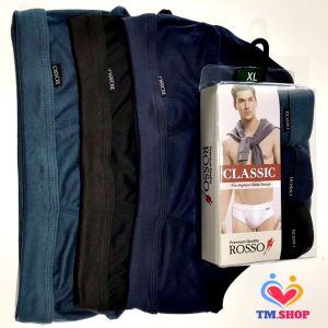 ROSSO กางเกงในชาย ทรงบรีฟ รุ่น Classic ขอบเอวผ้า  (แพ็ค 3 ตัว) ราคาถูกพิเศษ