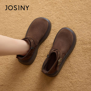 Josiny | Fur-Lined Thick Sole Short Boots Women Heel