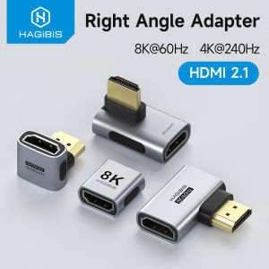 Hagibis | Hagibis HDMI to HDMI Adapter Right Angle 90 Degree Male to Female HDMI 2.1 Coupler Cable Extender Connector Conventer L-Shaped