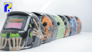 TaffGUARD Helm Kedok Las Otomatis lengkap + senter led full face Terminator Auto Darkening HW013