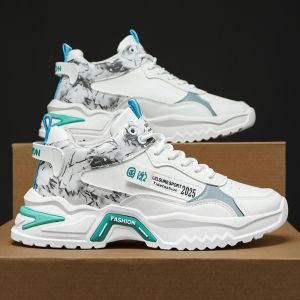 Changxiang HuiLi Mens Casual Sports Shoes Winter New Thick Bottom Warm High Top Dad Shoes Fleece Lined Comfortable Fashionable