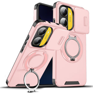 Shockproof Magnetic Holder Case For Poco X6 X7 Pro F7 Ultra Pro M6 M7 Pro C75 C71 Slide Lens Protection For Magsafe Funda Cover