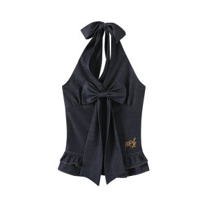 WESTAYONE | Commute-Style Bow Tie Tencel Denim Set
