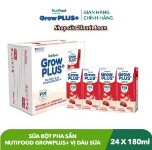 (HSD T4-2026) Thùng 24 Hộp Sữa Bột Pha Sẵn Nutifood GrowPLUS+ Vị Trái Cây Sữa Hộp 110ml/ 180ml - Trên 1 Tuổi.
