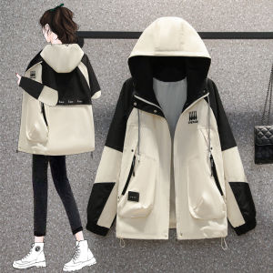 พลัสไซส์ ผู้หญิง ลำลอง เสื้อโค้ทยาว ฤดูใบไม้ผลิ ฤดูใบไม้ร่วง หลวม Fit มีสไตล์ มีฮู้ด เสื้อคลุมสบาย ระบายอากาศได้ดี สําหรับ พลัสไซส์ สุภาพสตรี