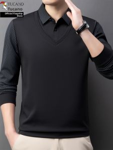 TUCANO | Warm Fleece Collar Stripe Polo Shirt