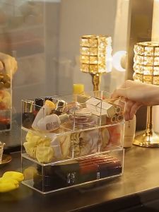 Acrylic make up storage Box stackable multi purpose organizer with compartment display