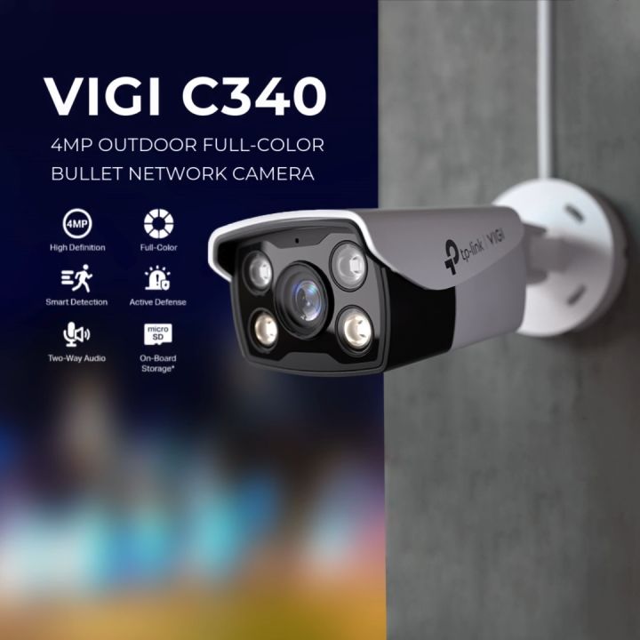 C340 Camera TP-Link Official Store | VIGI C340 V1 | 4MP Outdoor Full-Color Bullet ...