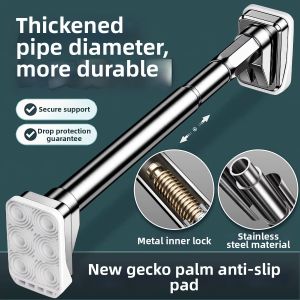 WEILAISHI | Home Bathroom Side Mount Extensible Drill-Free Stainless Steel Drying Rod