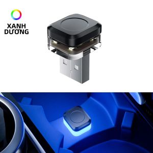 Đèn LED Nội Thất Ô Tô Mini USB 1 Chiếc Đèn Trang Trí Nhiều Màu Sắc Đèn Khẩn Cấp Phụ Kiện Ô Tô Với Chất Liệu ABS 5V