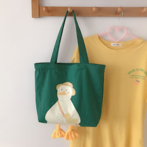 Handbag Environmental-Friendly Shopping Bag New New Soft and Adorable Small Yellow Duck Canvas Bag Womens Large Capacity Large Shoulder Bag Handbag