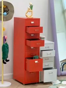 Office file cabinet steel storage cabinet low cabinet computer desk storage cabinet lockable drawer cabinet