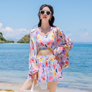 XTEP | Conservative Girls Swimsuit Long Sleeve Slimming Separates Set