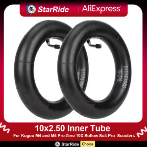 10x2.50 Thicker Inner Tube Bent Silver Valve 80/65-6 10x3.0 255x80 Inner Tube for Kugoo M4 M4Pro/Zero 10X Electric Scooter Parts