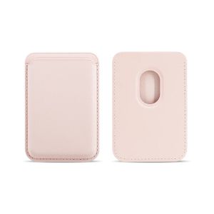 Magnetic Card Holder Leather PU Card Sleeve ID Card Holder Mobile Phone Back Sticker Bag For Magsafe Phone Card Holder Cover New