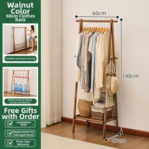 Zhuting | Collapsible Wooden Standing Wardrobe Coat Rack