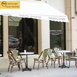 Vintage French Style Outdoor Coffee Shop Restaurant Garden Afternoon Tea Dining Chairs Casual Aluminium Material Movable