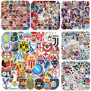 50-Piece Set Waterproof Football Team Logo Stickers Cartoon Design La Liga Champions League Decorative Notebook Decals