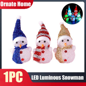 Christmas Colorful Snowman LED Night Light Decoration Colorful Night Lamp Xmas Tree Random Color