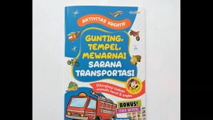 Aktivitas Kreatif Gunting Tempel Mewarnai Sarana Transportasi Full Color Bonus Stiker