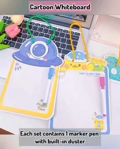 Creative Desktop Message Pad Cute Kids Erasable Drawing Writing White Board with Free Marker Pen Stationery Set