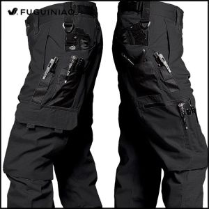 FUGUINIAO Military Pants for Men Tactical Cargo Pants Big Multi-pocket Waterproof Ripstop Army Combat Training Trousers Brand Joggers