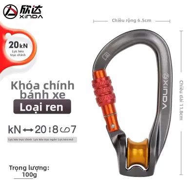 Xinda | Móc An Toàn Leo Núi Cổng Thẳng có Bạc Đạn