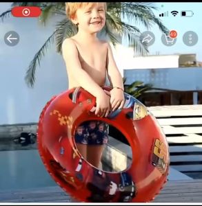 Childrens cartoon inflatable swimming ring life buoy to float children thickened swimming ring