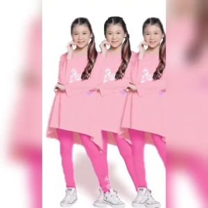 Little Pineapple Set Blouse Spandek Legging Barbie Anak 6-11Y